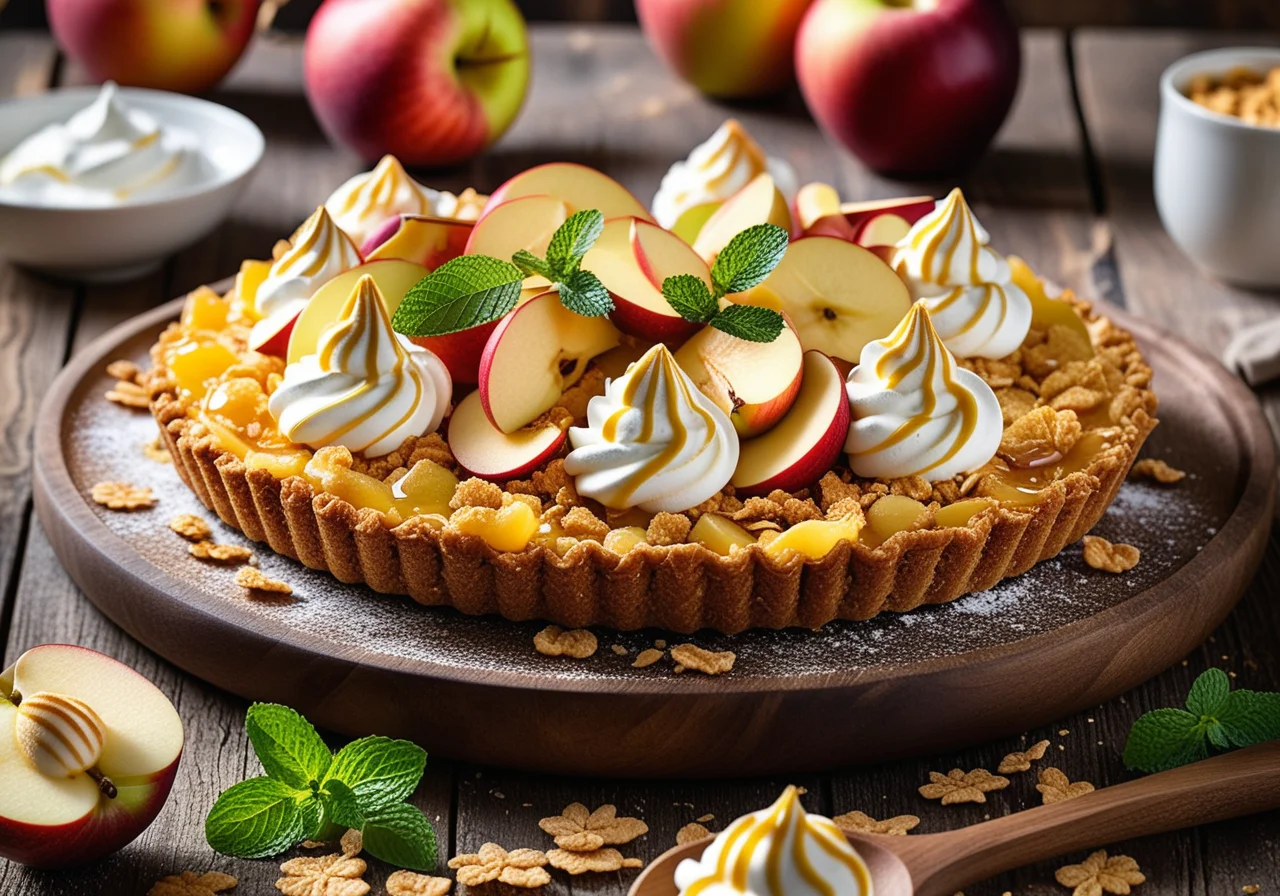 Cornflakes with Apple Pieces and Meringue