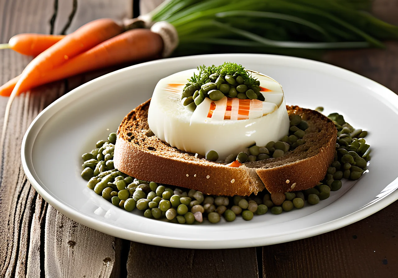 Lentil Salad on Mozzarella
