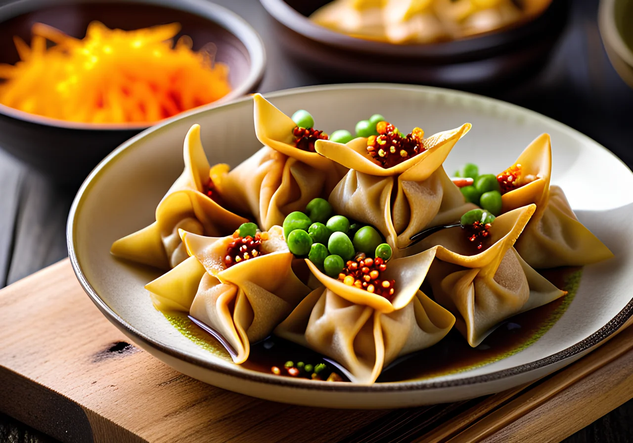 Won Ton with Soy Dip