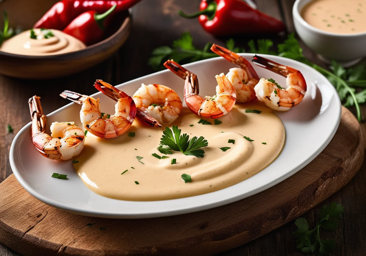 Grilled Shrimp Skewers with Spicy Aioli