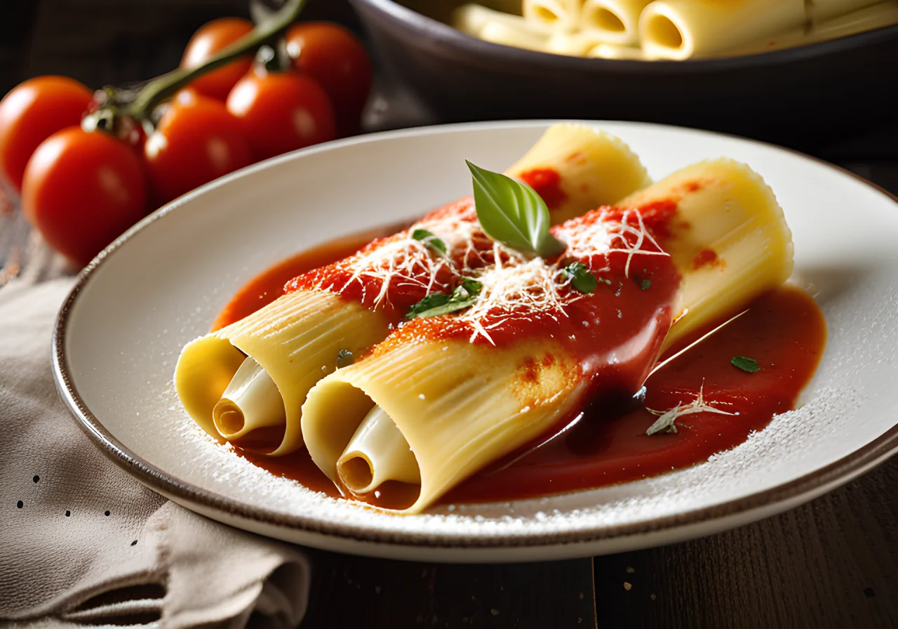 Baked Cannelloni with Ground Meat and Cheese
