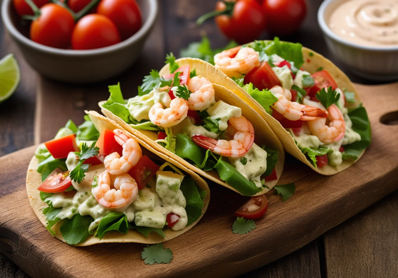 Taco Shells with Shrimp Salad