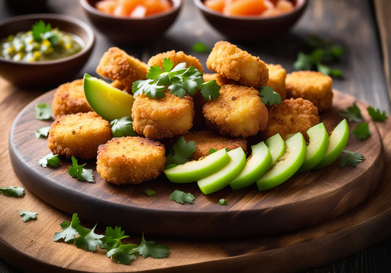 Chicken Nuggets with Melon Chili Sauce