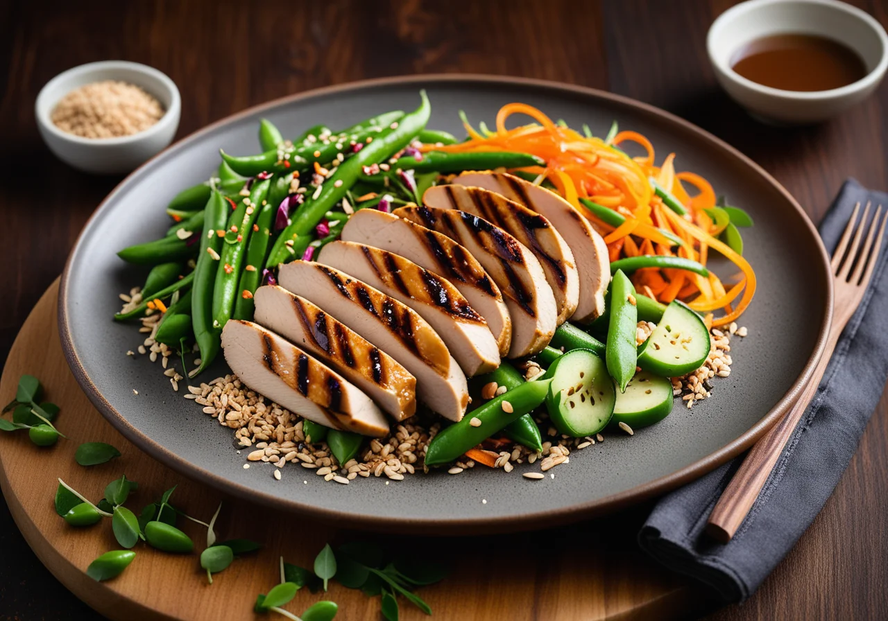 Grilled Chicken Breast with Stir-Fry Vegetables