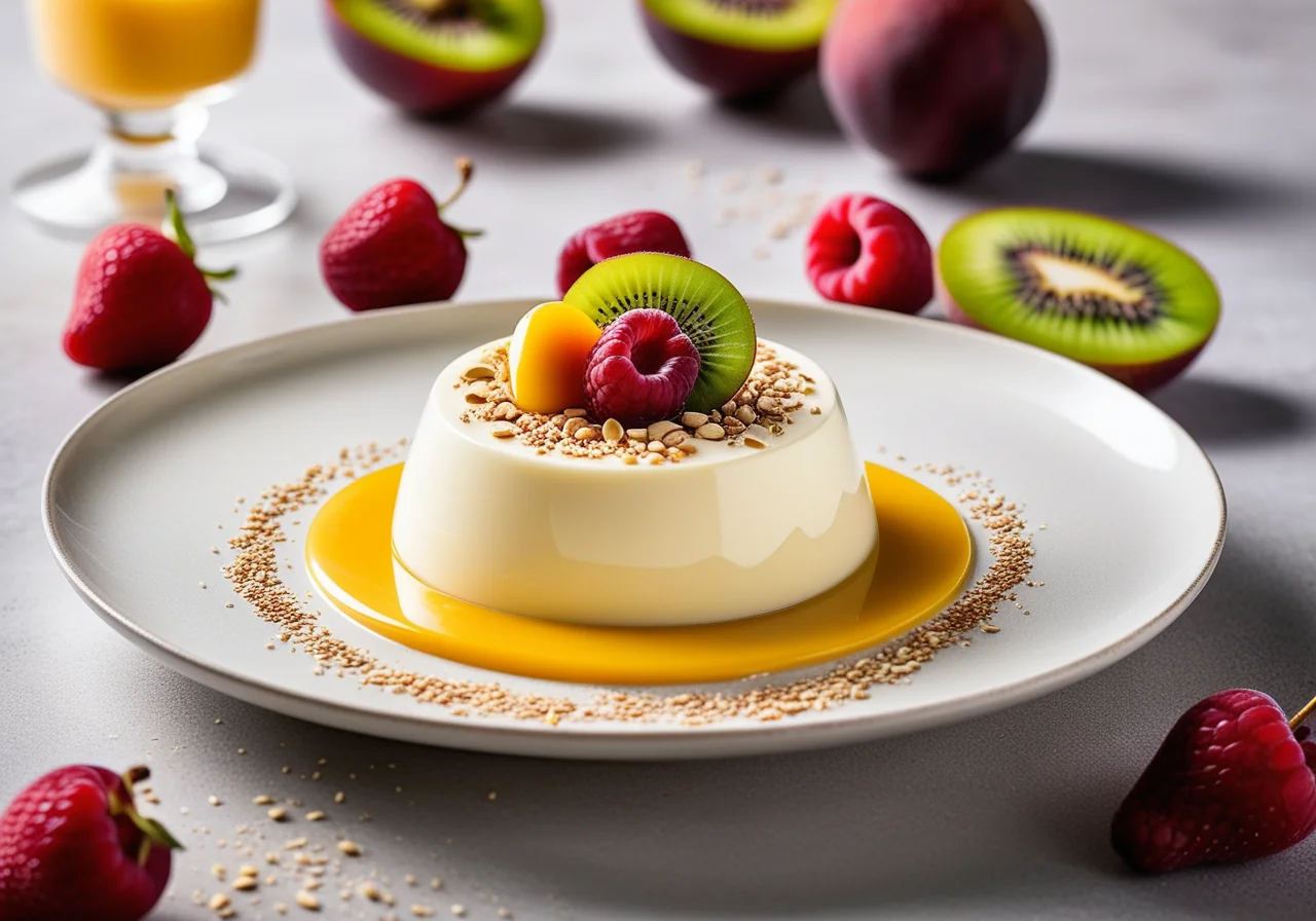Vanilla Panna Cotta with Exotic Fruit Puree
