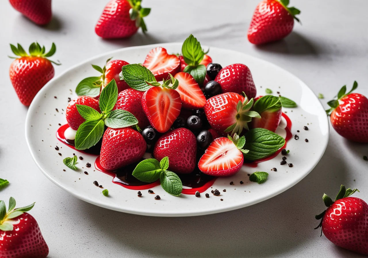 Strawberry Salad with Basil and Mint