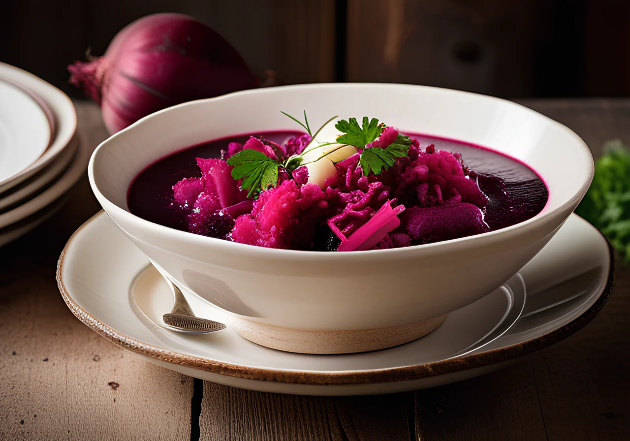 Beetroot Stew with Cabbage and Horseradish