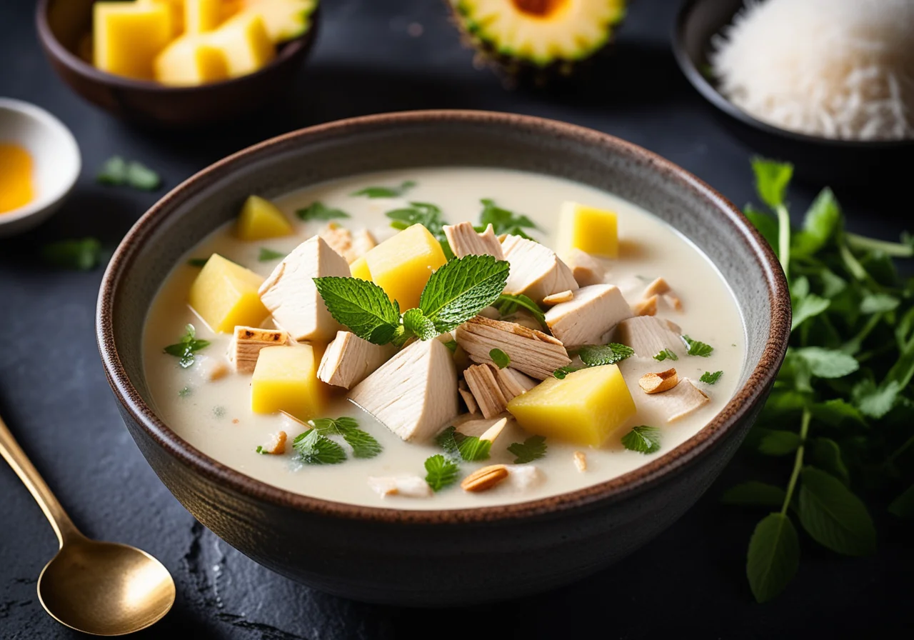Coconut Milk Chicken Soup with Pineapple