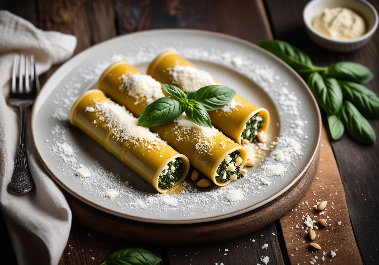 Spinach Cannelloni with Pine Nuts