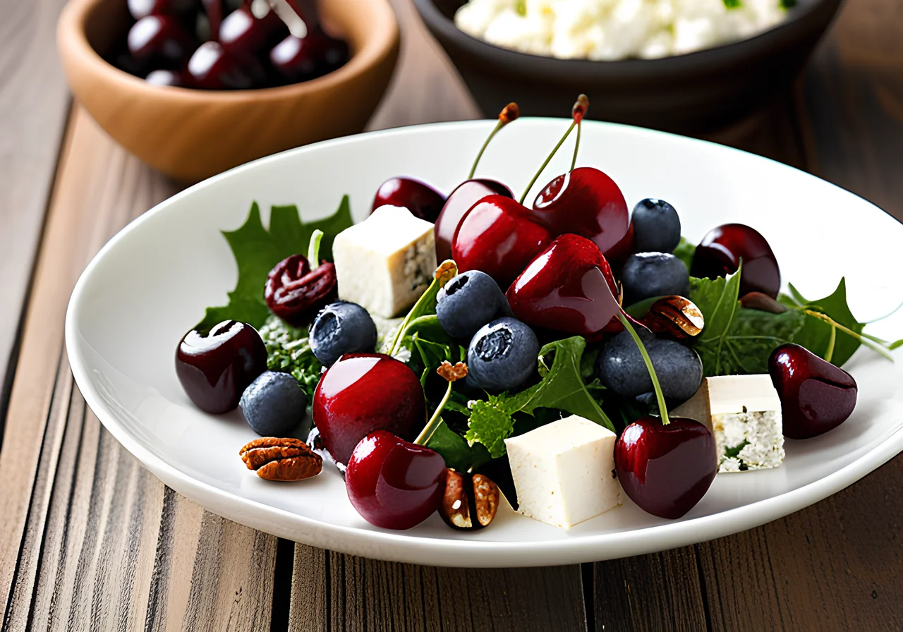 Colorful Cherry and Feta Salad