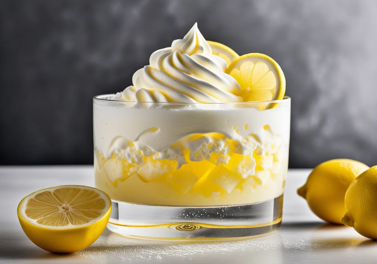 Lemon Granita with Cream