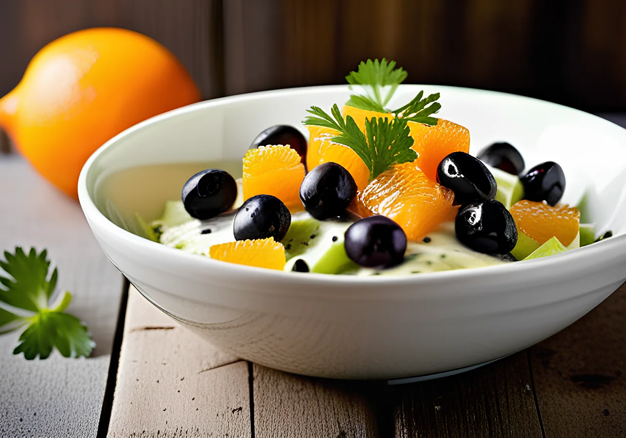 Celery Salad with Oranges and Black Olives