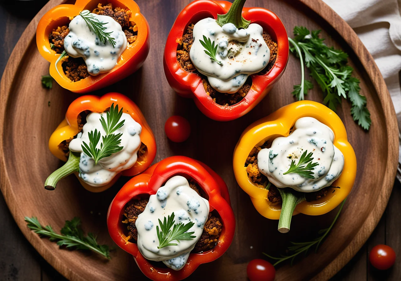 Paprika with Cheese‑Vegetable Filling