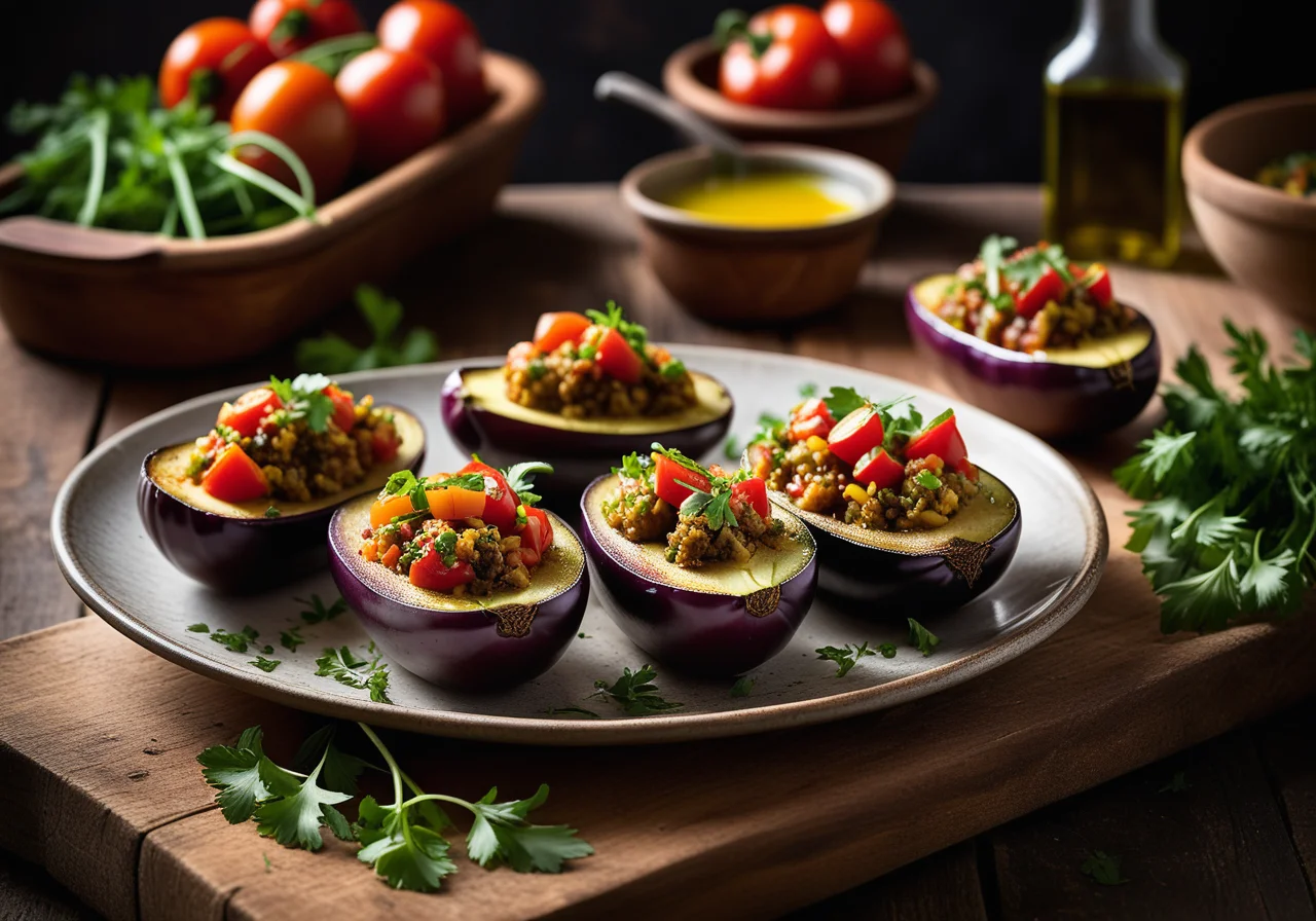 Stuffed Eggplant Boats