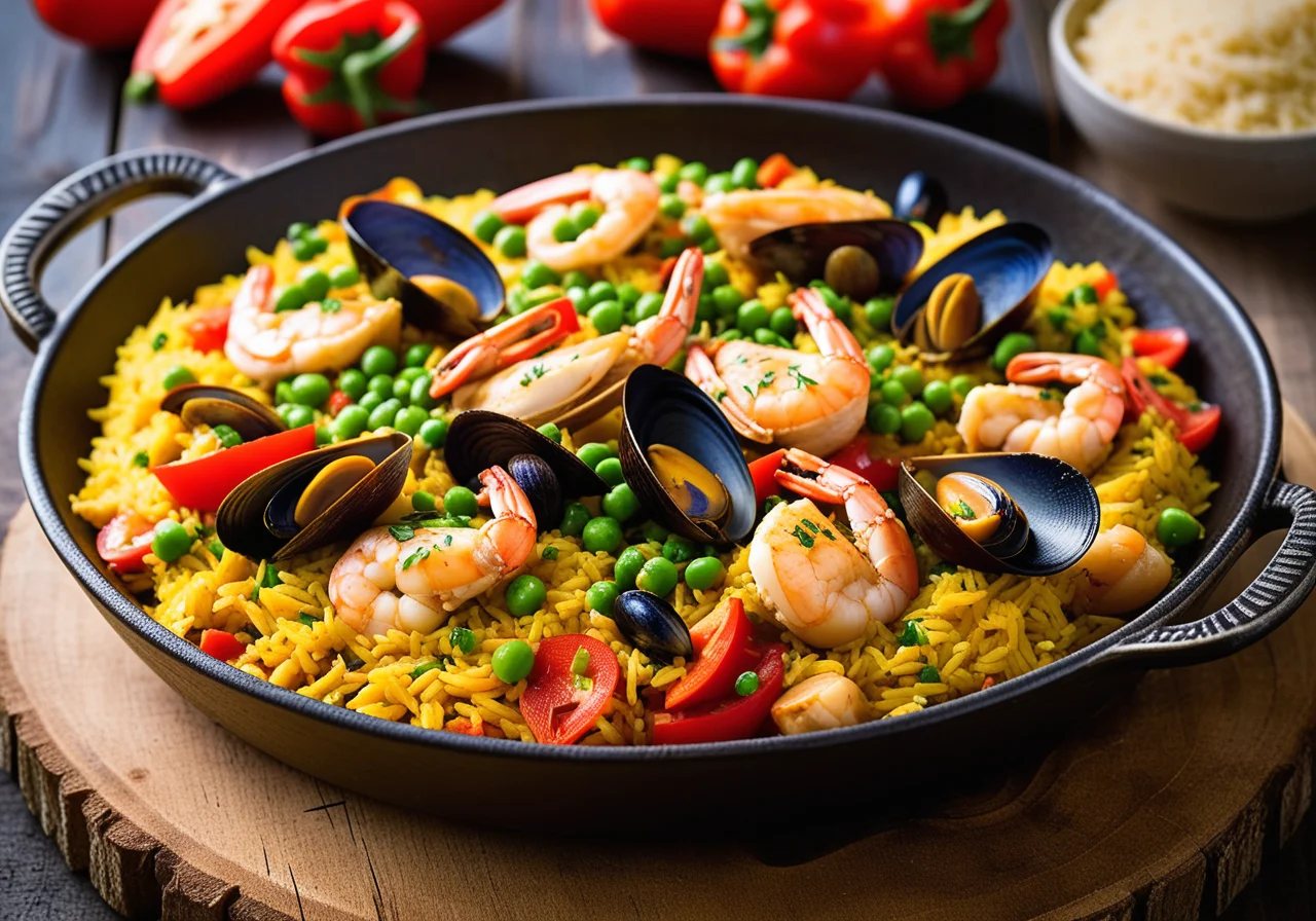 Chicken Paella with Seafood
