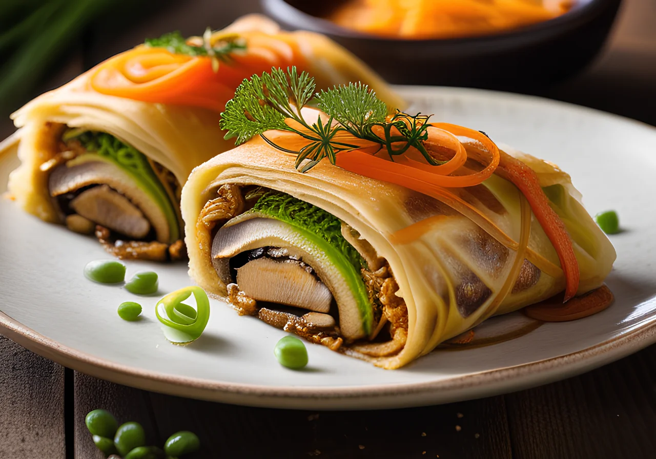 Vegetable Strudel in Asia Style