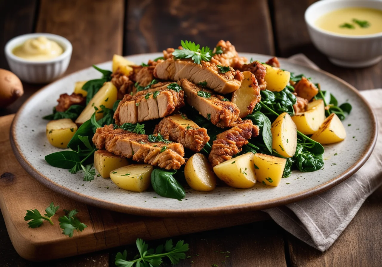 Chicken Potato Spinach Pan