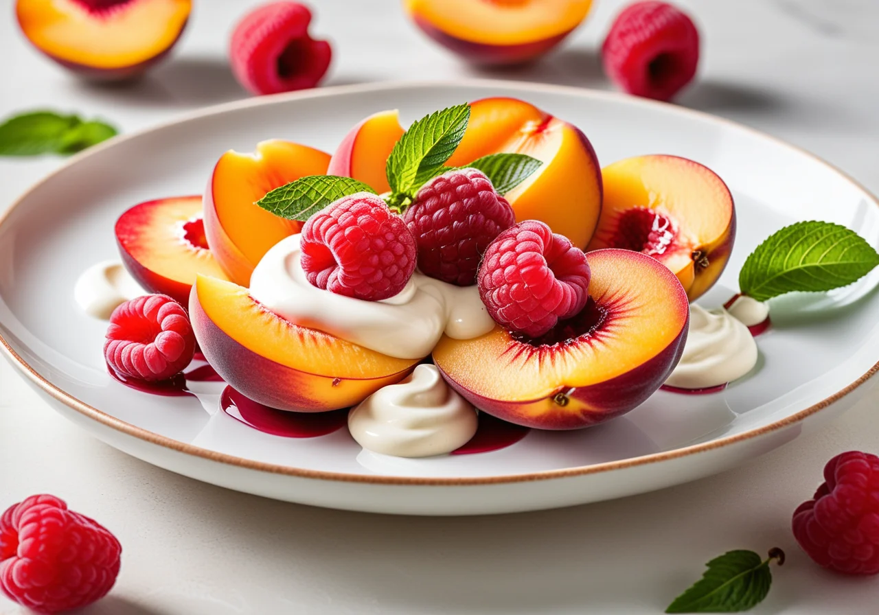 Peach with Quark Cream