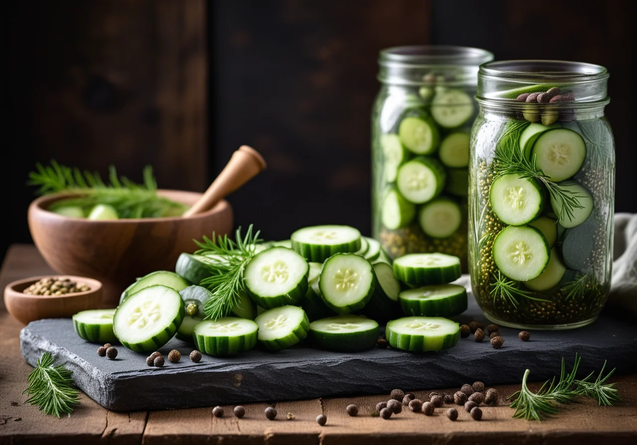 Pickled Cucumbers with Dill and Garlic