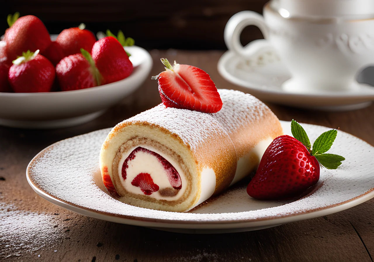 Strawberry Tiramisu Roll