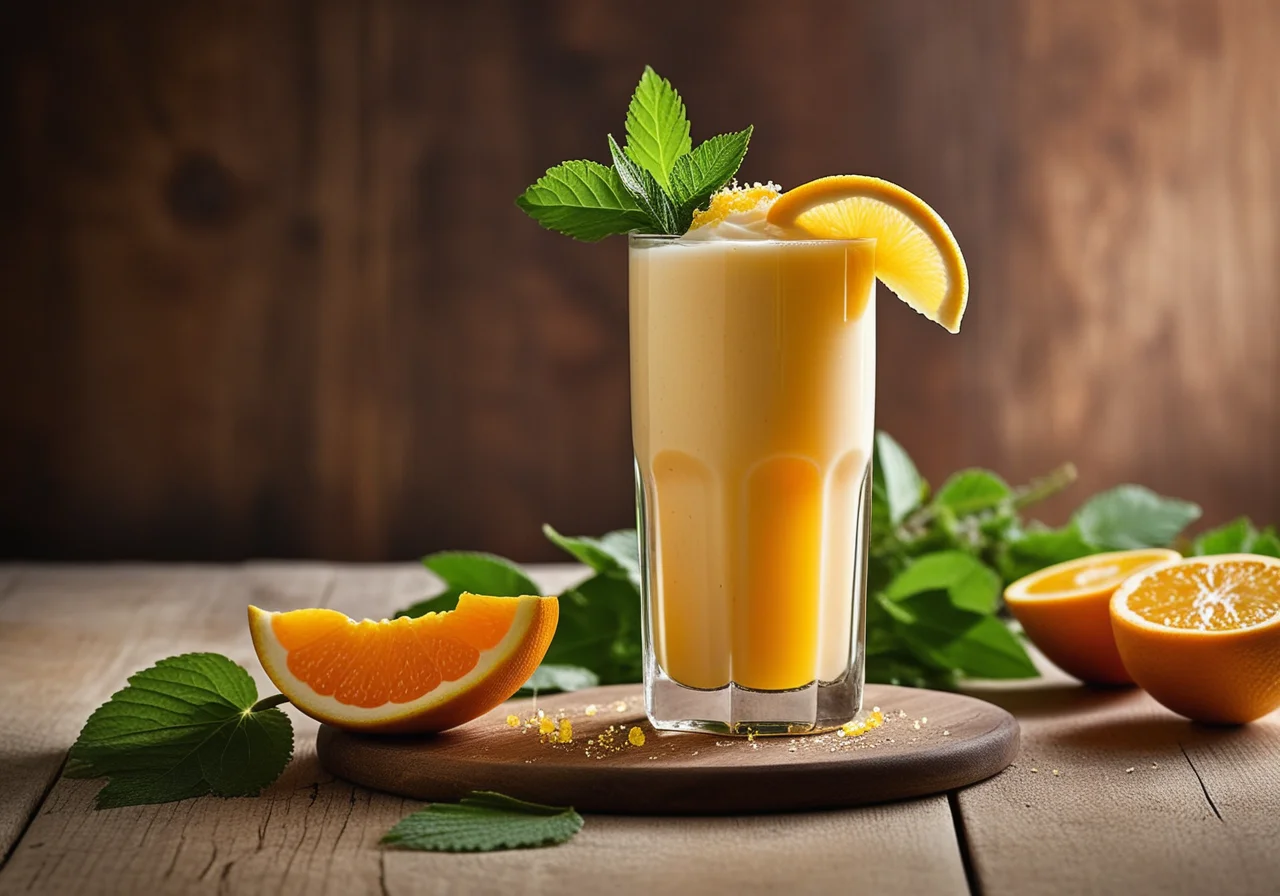 Ice Shake with Papaya Skewers