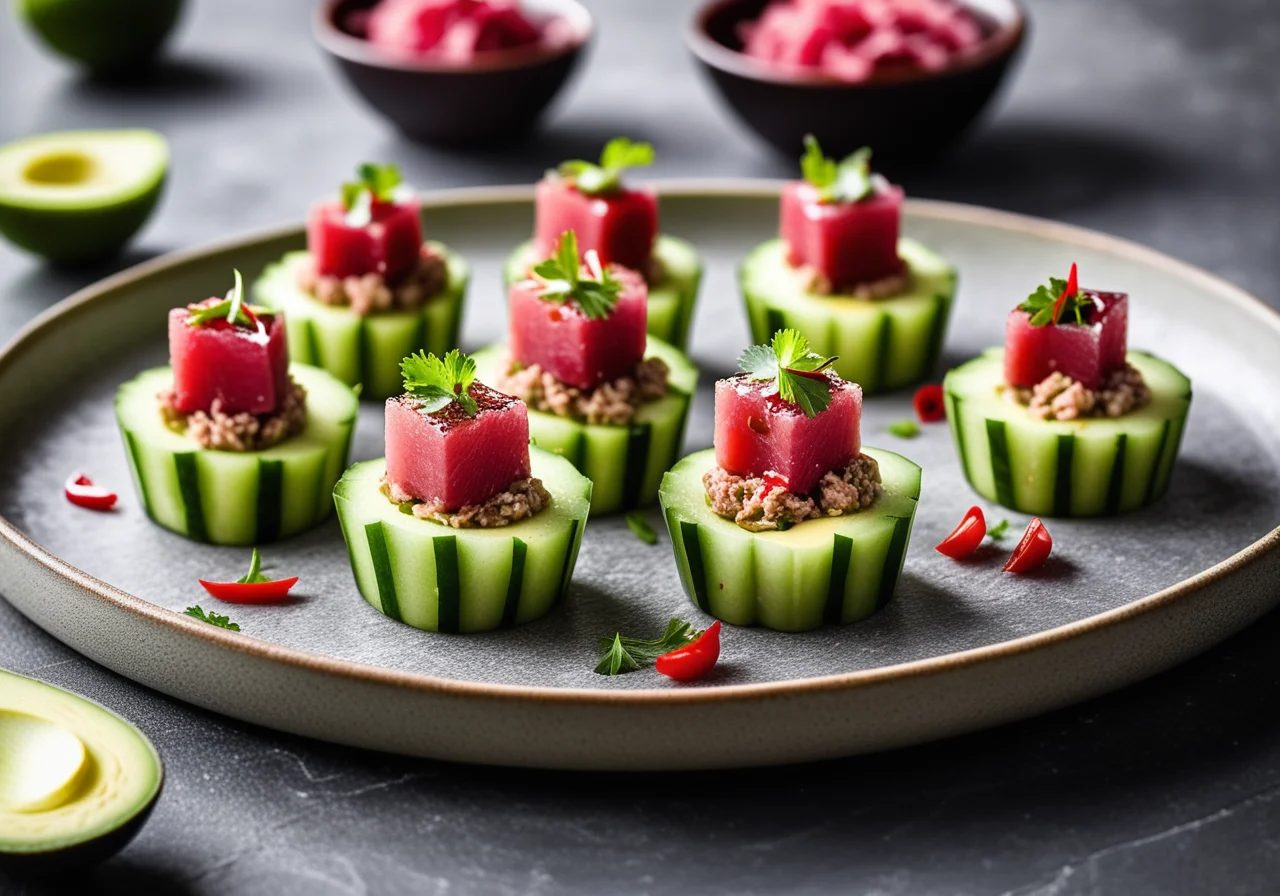 Tuna Tartare on Cucumber