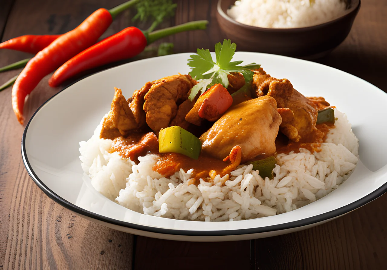 Chicken and Paprika Curry with Rice