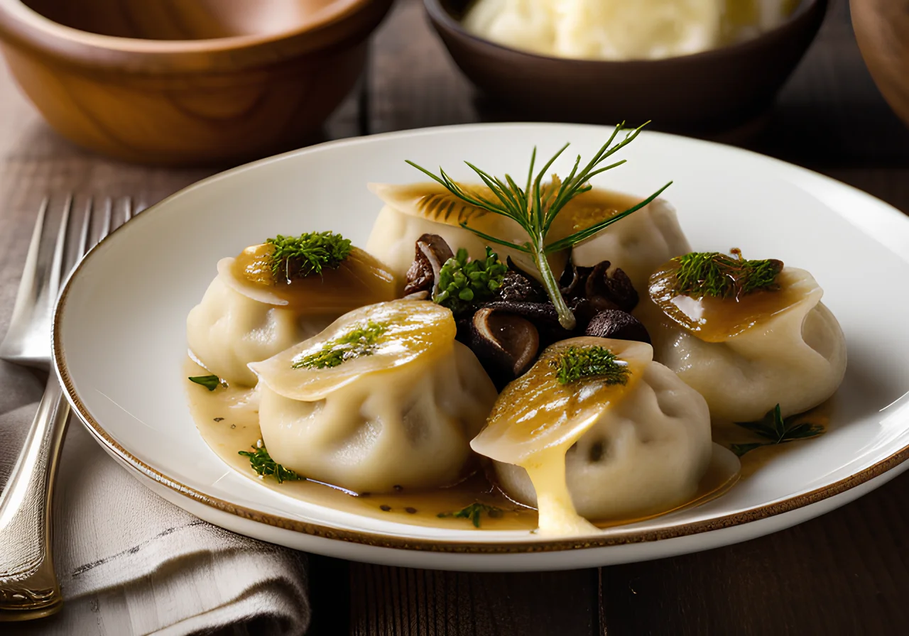 Polish Dumplings with Sauerkraut and Mushroom Filling