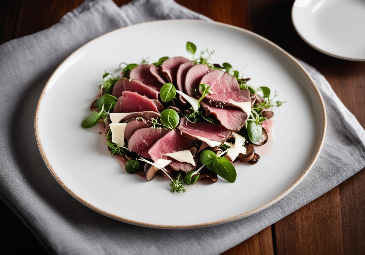 Beef Carpaccio with Mushrooms and Parmesan