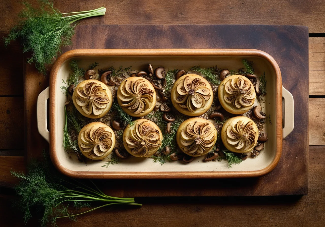 Fennel with Mushroom Filling