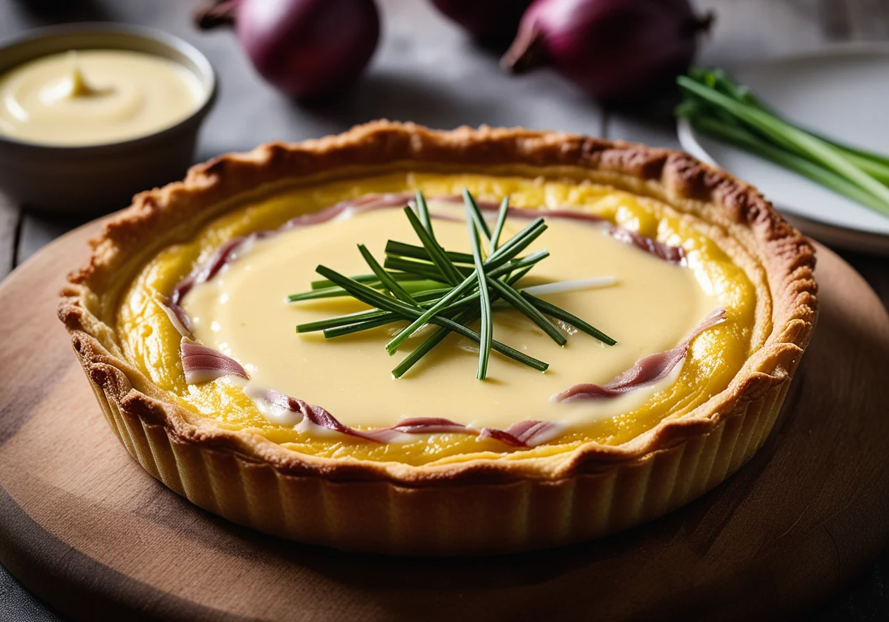 Quiche with Leek and Duck Breast