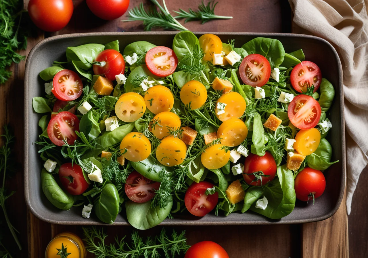 Vegetable Salad with Alpine Cheese and Mustard Dressing