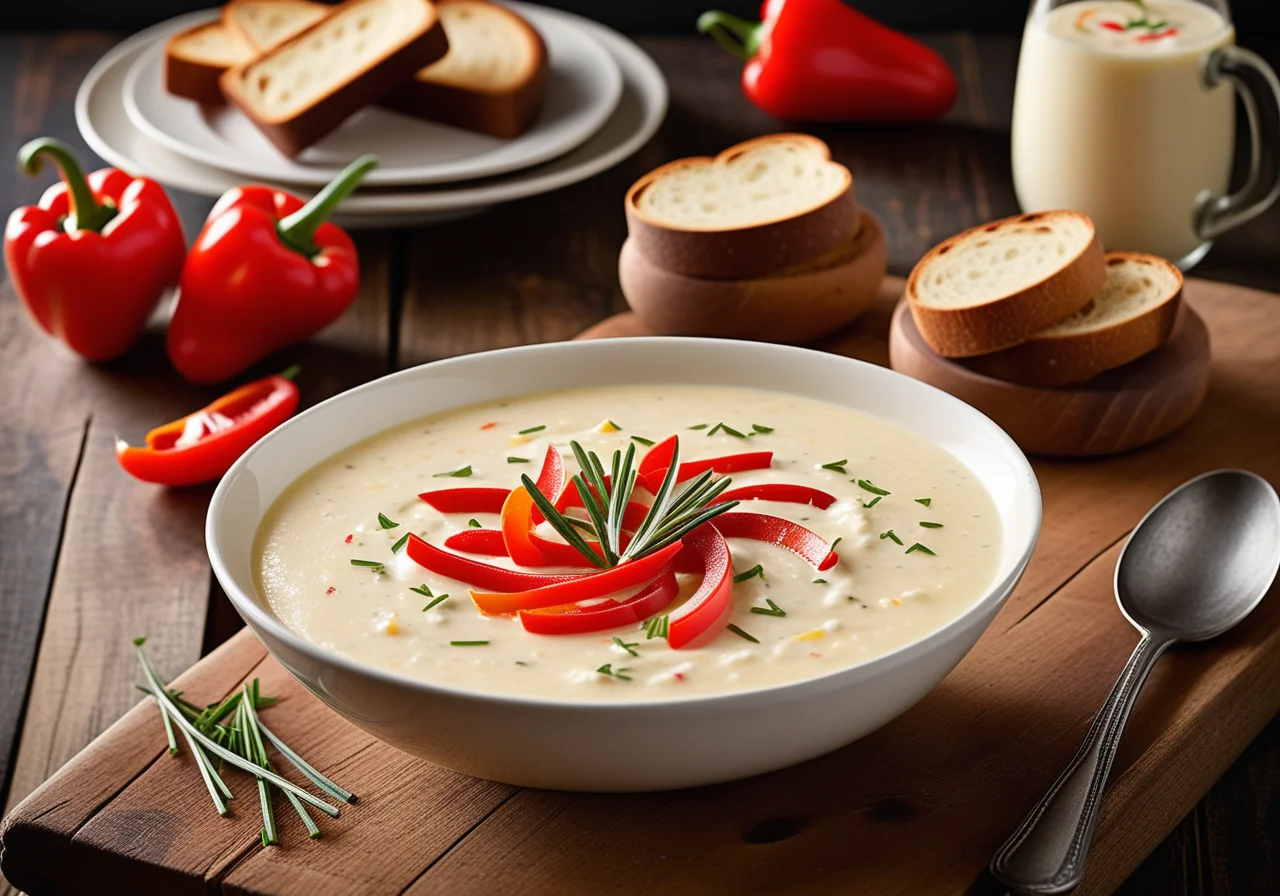 Potato Soup with Bell Pepper and Sour Cream