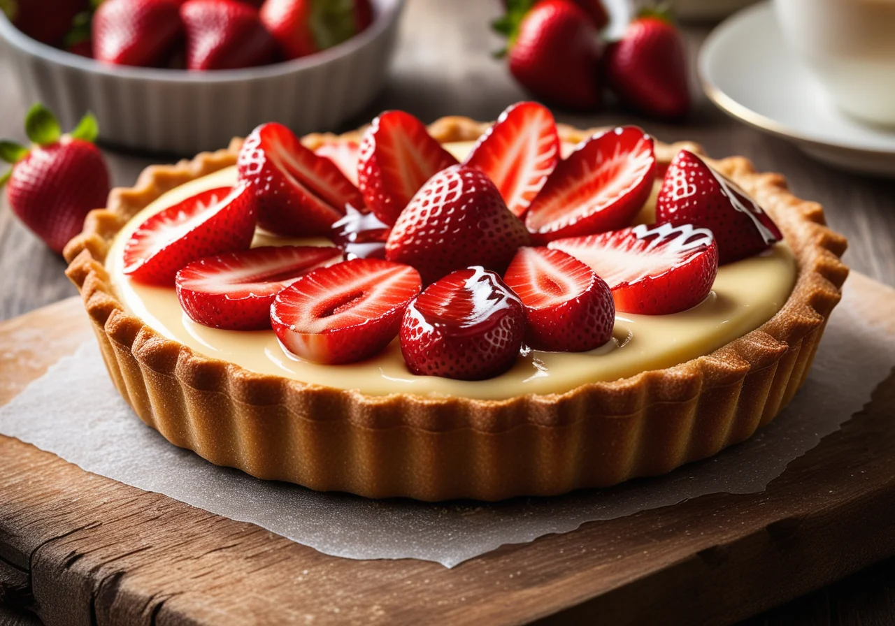 Strawberry Cake with Vanilla Cream