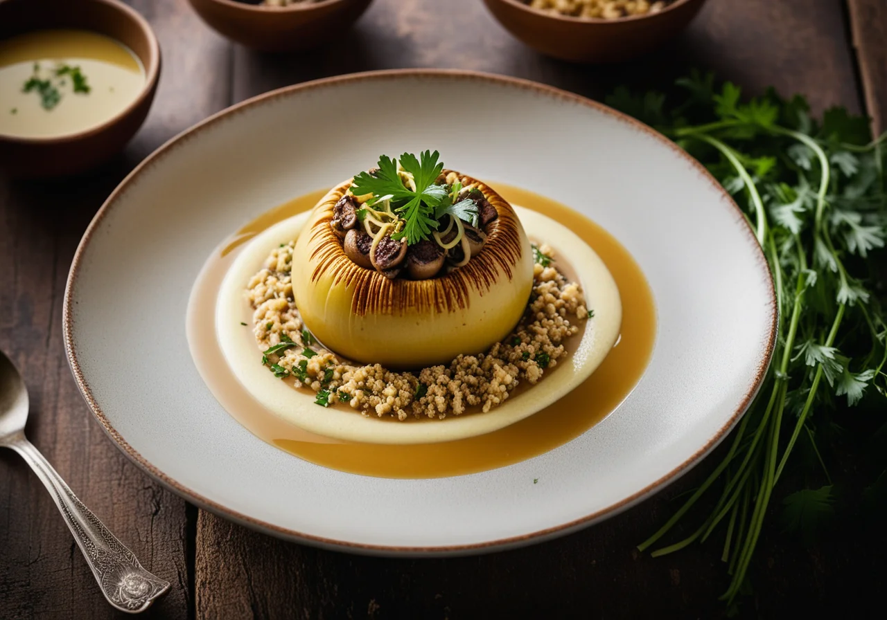 Kohlrabi with Millet-Mushroom Filling