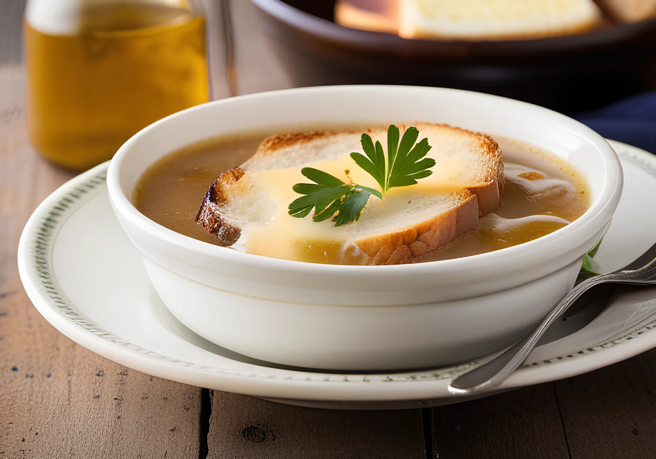 French Onion Soup with Red Wine