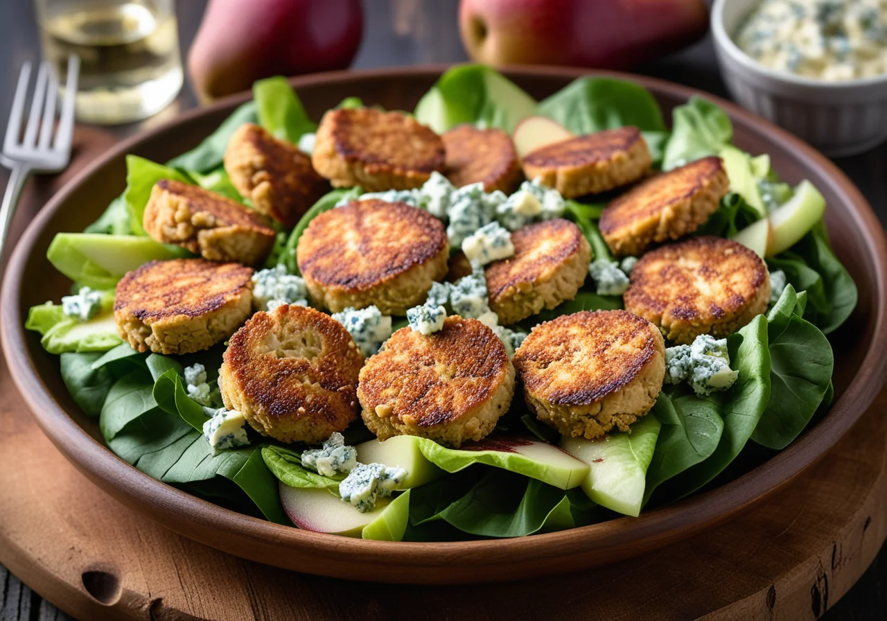 Romaine Salad with Poultry, Pears and Blue Cheese