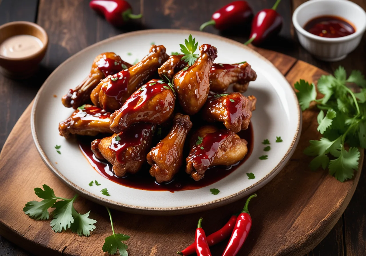 Chicken Wings with Spicy Plum Sauce