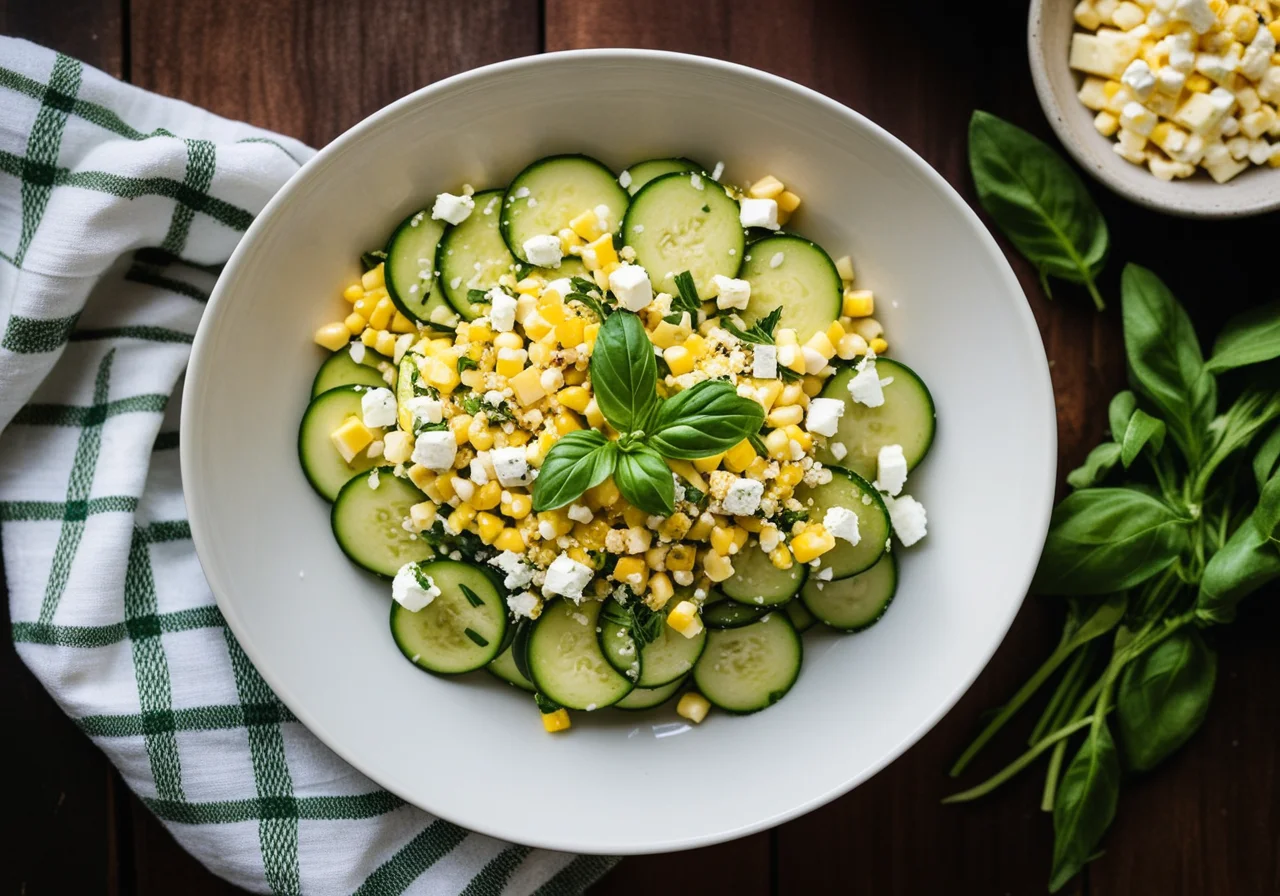 Zucchini-Mais Salad with Basil