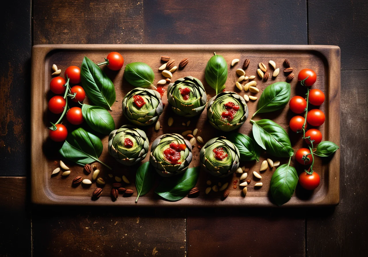 Artichokes with Basil Filling