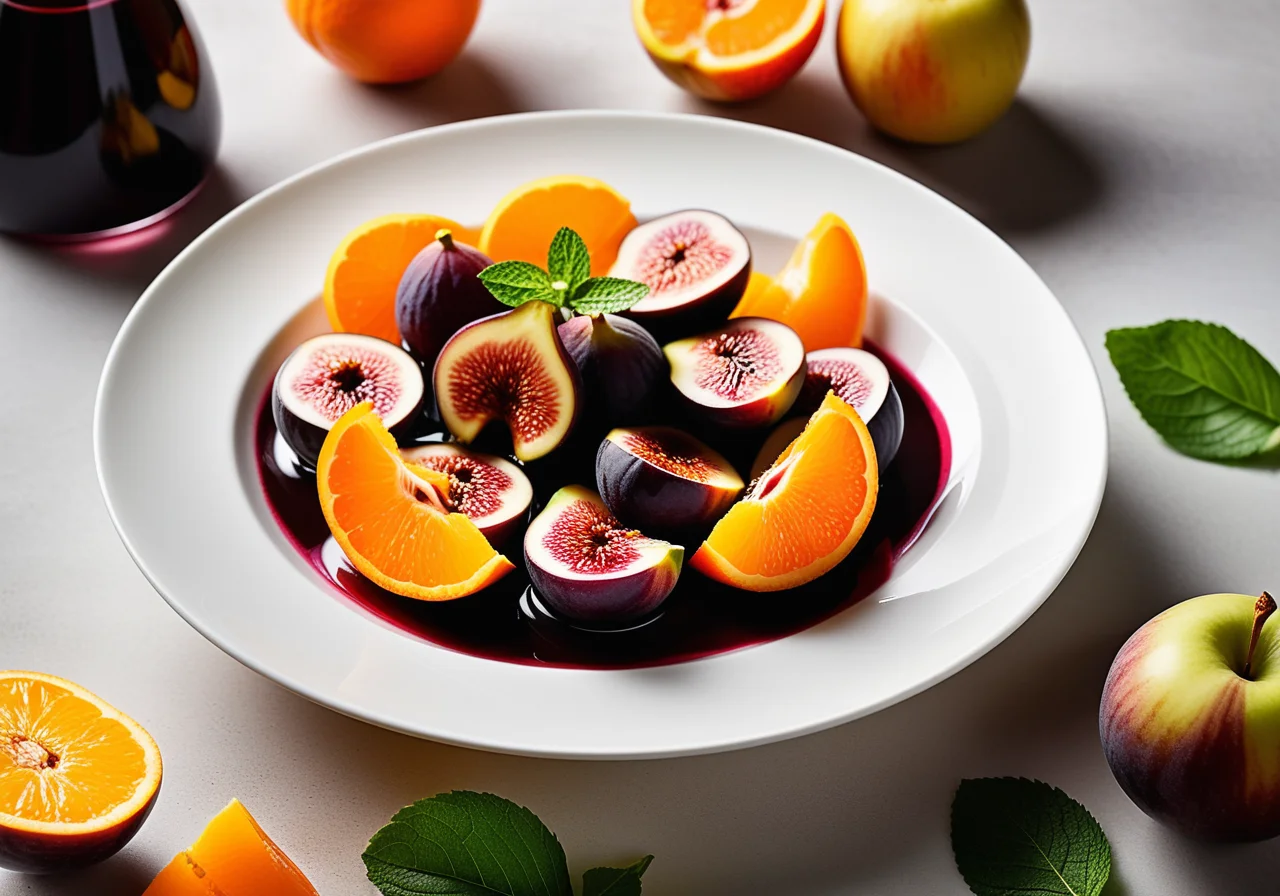 Fruit Salad with Red Wine Figs