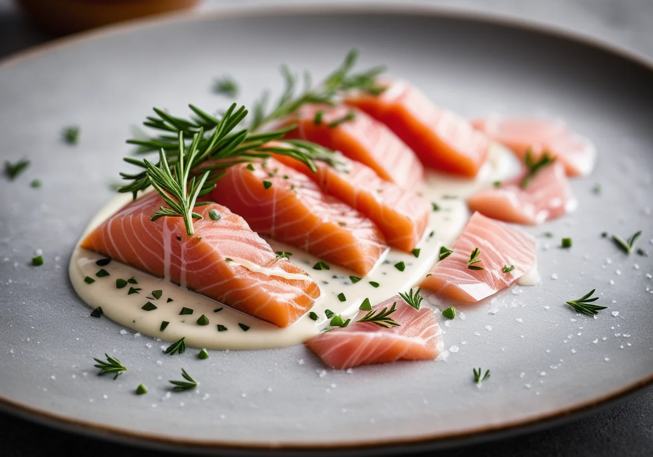 Salmon Carpaccio with Horseradish and Melted Butter