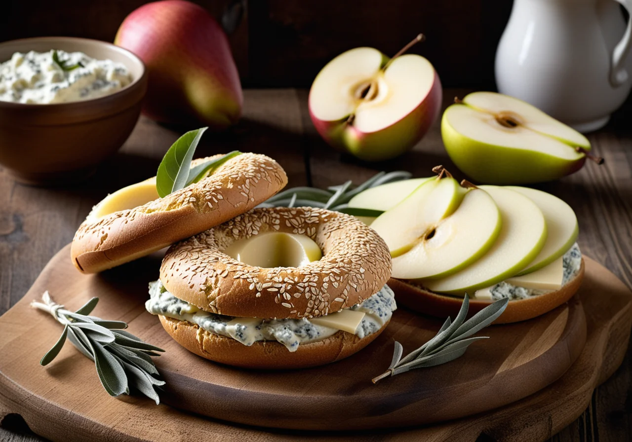 Pear Gorgonzola Bagel