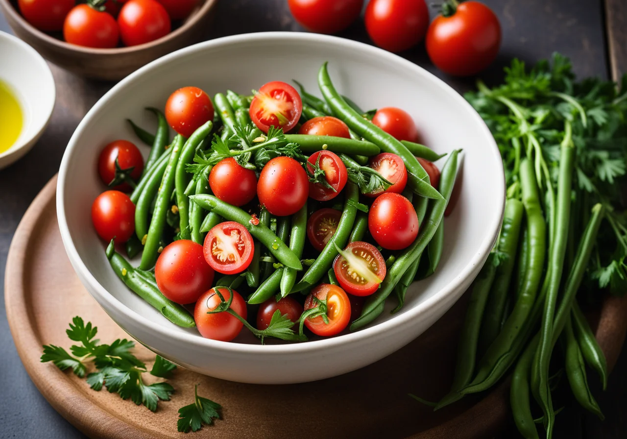 Saubohnen-Tomaten-Gemüse