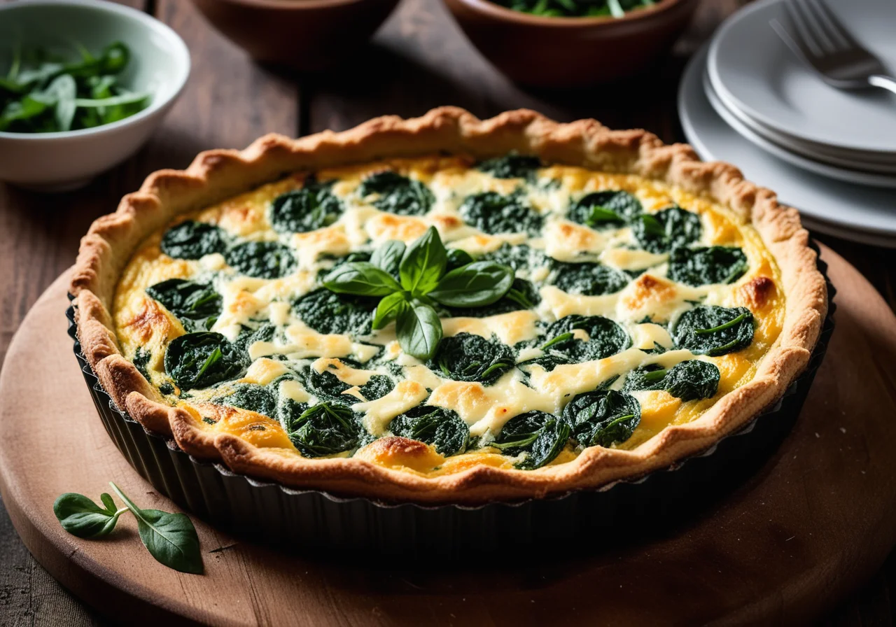 Spinach and Cod Quiche
