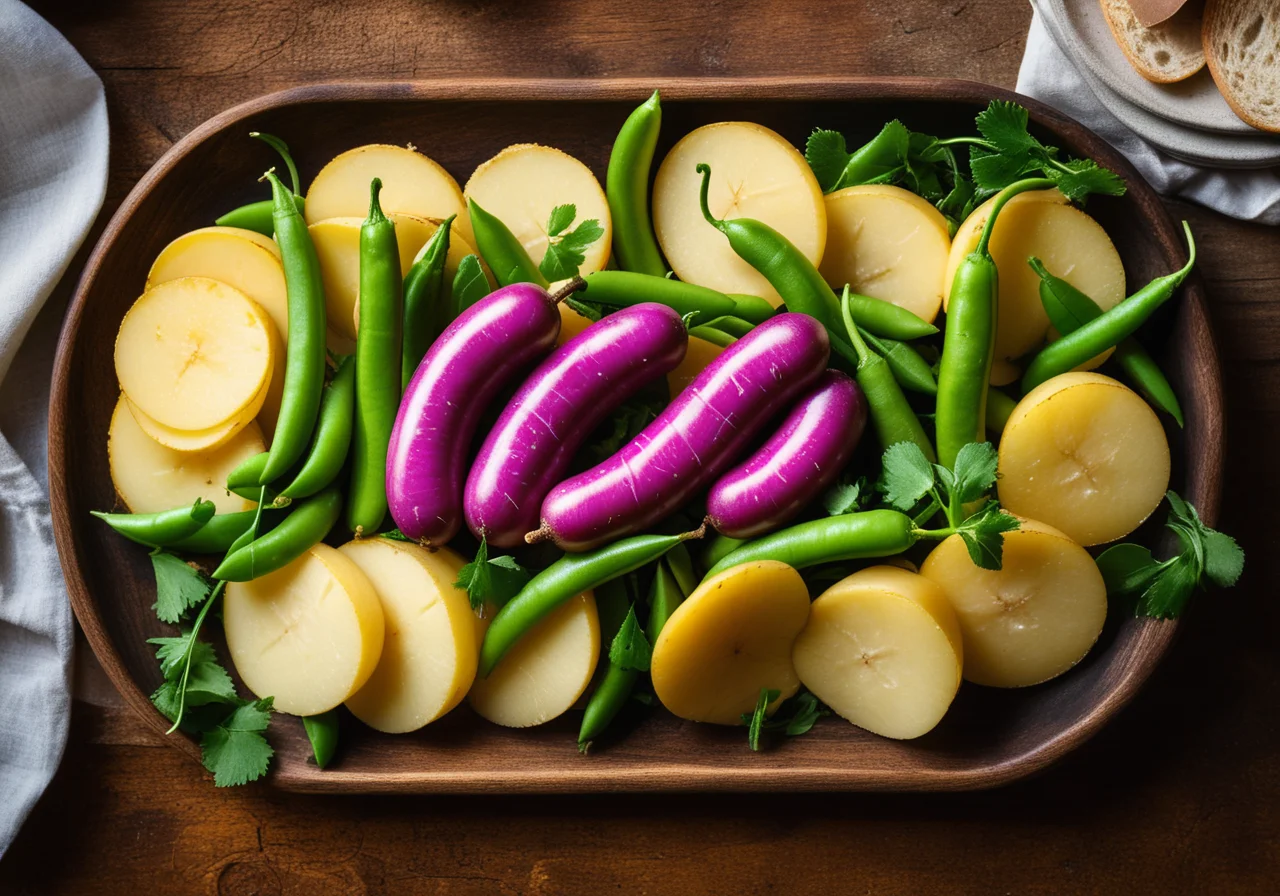 Bratwurstsalat auf Thüringer Art mit weißen Rübchen