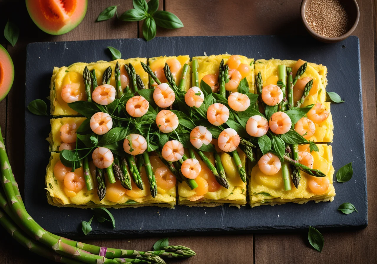 Asparagus Shrimp Omelette