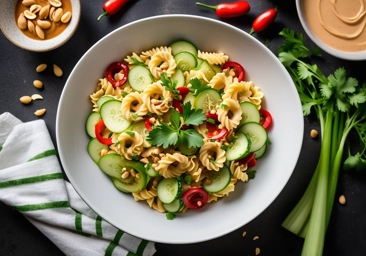 Farfalle Salad with Peanut Dressing