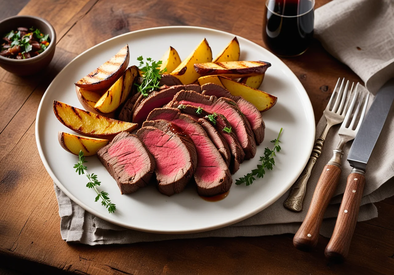 Grilled Steak with Potatoes