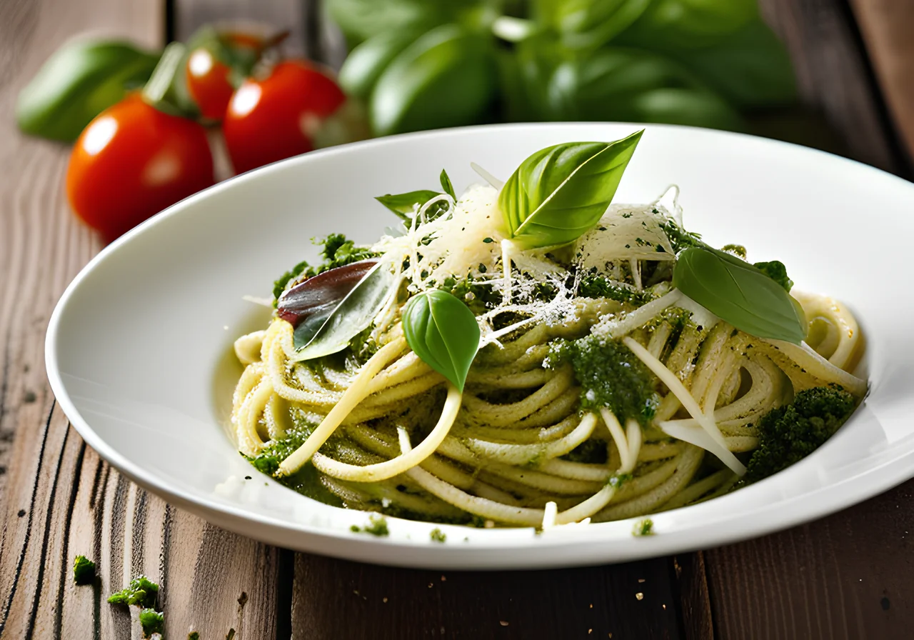 Spaghetti with Green Pesto